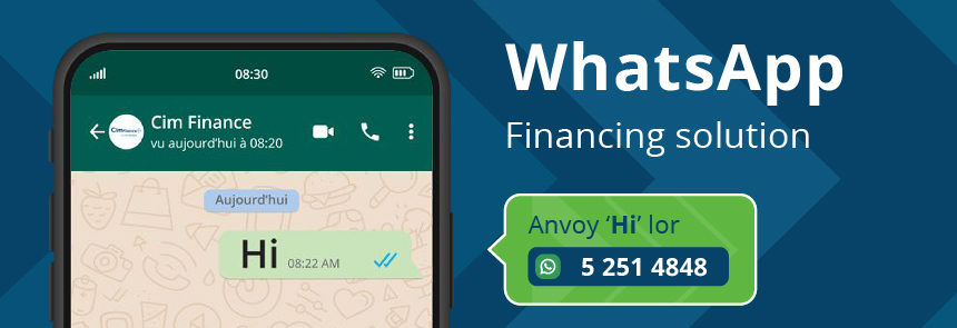 WhatsApp Financing solution — send 'Hi' to 5251 4848